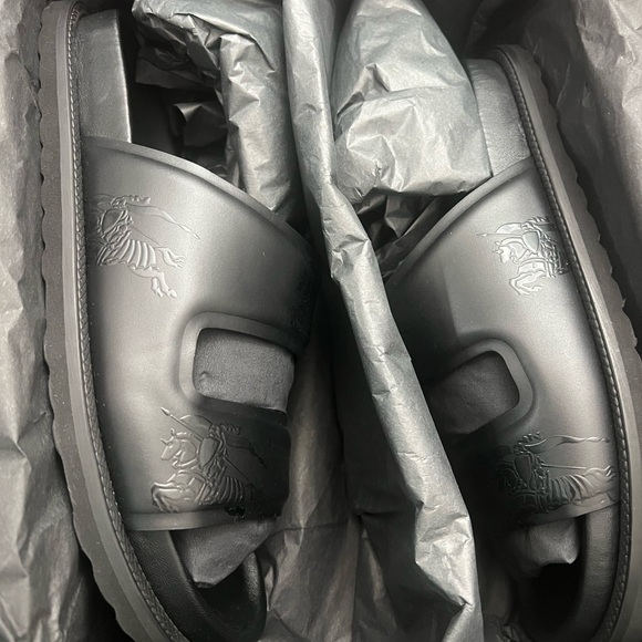 New Burberry Black Leather Mens sandals Size Size 40.5 US 7.5 with box, dustbag main image 9